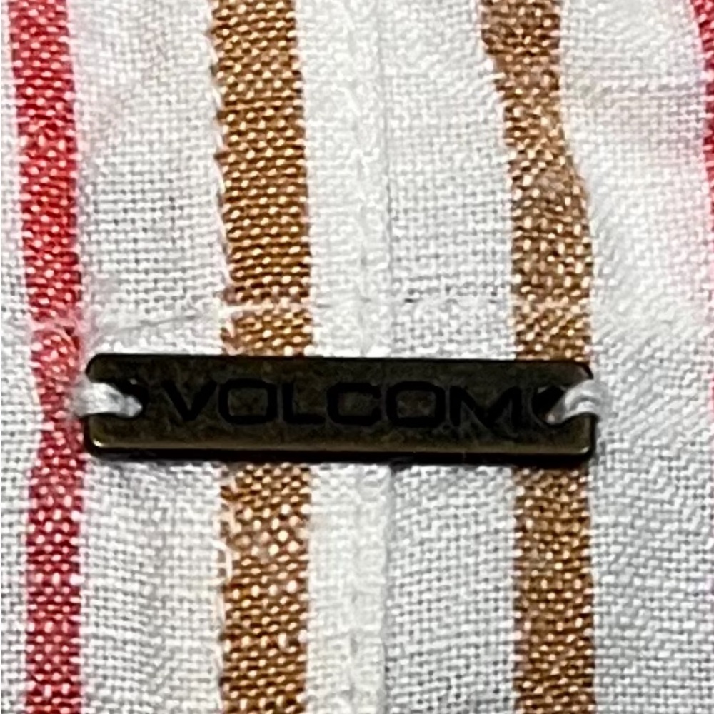 🎉HP!🎉Volcom striped romper in cream, grey-teal, peach/pink and tan. Size XS 🌺 - Picture 12 of 13